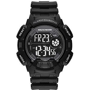 Skechers La Cienaga Digital herenhorloge, zwart polyurethaan, SR1134, zwart, zwart., armband