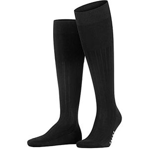 FALKE Heren Milano lange sokken, ademend, duurzaam, biologisch, katoen, Schotse draad, thermoactieve zool, platte naad, zonder druk op fijne geribbelde hoge tenen, 1 paar, Zwart (Zwart 3000)