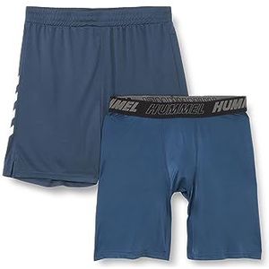 hummel Hmlte Topaz 2-pack shorts voor heren, Insignia Blue/Insignia Blue