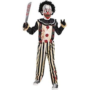 Griezelig clownkostuum voor kinderen met masker en overall