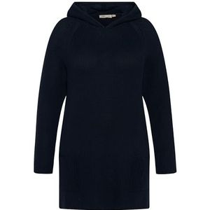 Ulla Popken Pull à capuche pour femme, Marine, 48-50