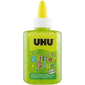 UHU Glitter-lijm, ideaal voor knutselen, voor kinderen, wasbaar, groen, 88,5 ml