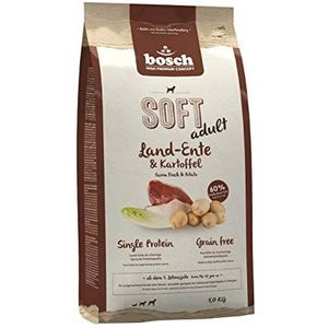 Bosch HPC SOFT Land-eend & aardappel | halfvochtig hondenvoer voor volwassen honden van alle rassen | single proteïne | grain free, 1 x 1 kg
