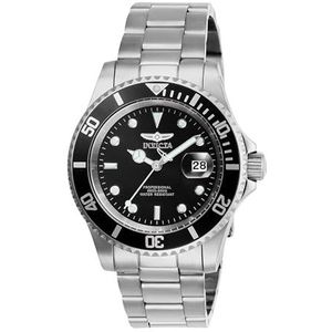 Invicta Pro Diver Kwarts herenhorloge van roestvrij staal - 40 mm., zilver/zwart