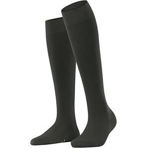 FALKE Cotton Touch lange sokken voor dames, katoen, wit, zwart, meer hoge kleuren, versterkt, dun, elegant, zonder patroon, voor alle gelegenheden, ideaal voor de zomer, 1 paar, groen (Military 7826), 37-38 EU