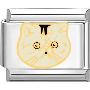 Quiges 9mm Italiaanse Schakelaar Charme Module Rvs Chat voor Italië charms Link Links Armbanden, 9X10mm, Koper, Geen edelsteen, Koper, Geen edelsteen