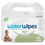 WaterWipes Babydoekjes, biologisch afbreekbaar, ongeparfumeerd, 99,9% water, 240 stuks