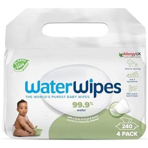 WaterWipes Babydoekjes, biologisch afbreekbaar, ongeparfumeerd, 99,9% water, 240 stuks