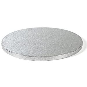 Decora 0931607 onderzetters, rond, karton, zilver, Ø 40 x H 1,2 cm, aluminium, 1,2 cm