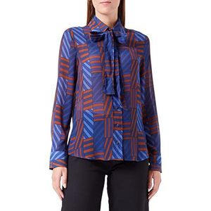 Seidensticker Dames blouse mode blouse regular fit slim fit blouse kraag blouse gemakkelijk te strijken lange mouwen donkerblauw 44, Donkerblauw