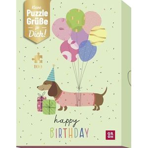 Happy Birthday: kleine puzzelgroente voor de verjaardag | 100 stukjes puzzel in doos: origineel verjaardagscadeau met persoonlijke groefboog