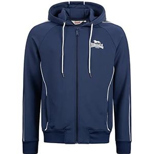 Lonsdale Achavanich Sweatshirt met capuchon voor heren, Donkerblauw/wit