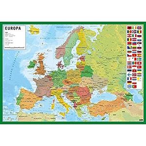 Grupo Erik - Bureauonderlegger voor kantoor, kaart van Europa, Italiaans, bureauonderlegger voor kinderen, bescherming voor bureau, 34 x 49 cm