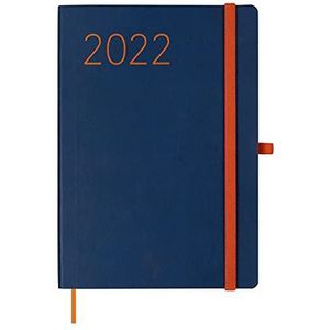 Finocam Flexi Lisa kalender 2022, weekoverzicht, oktober 2021 tot december 2022 (15 maanden), kantoor FA5 (DinA5) 148 x 210 mm, blauw