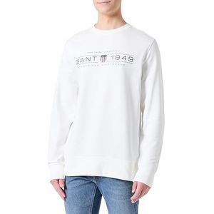 GANT Grafisch sweatshirt met C-hals trainingspak voor heren, Eierschaal