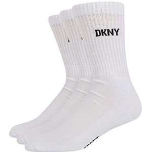 DKNY Dkny Sportsokken voor heren, katoen, comfortabel, duurzaam, ademend, wit, 45 EU, wit, één maat, Wit.