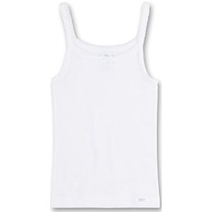 Sanetta Ondershirt voor meisjes, zonder mouwen, basic, wit, Wit.
