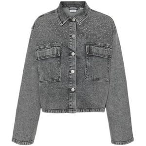 VMELLAS LS Studs DNM RA206 T-shirt, Denim gris clair - Détails : clous, S