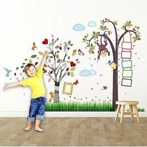 Walplus WS9041 – hoogtemeting kinderkamer – kleurrijke fotolijst WS6012 en AY768 – wanddecoratie voor kinderkamer, kantoor, huis