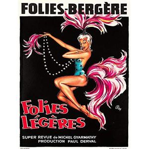 Wee Blue Coo Cabaret Folies Bergger Follies Light Showgirl reclameposter wandafbeelding 30,5 x 40,6 cm