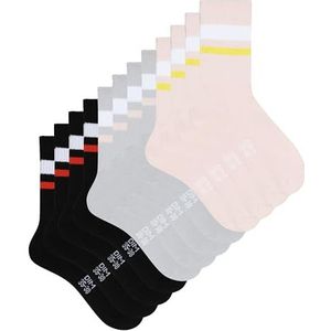 Dim Mi-sokken EcoDIM sportstijl dames x6, zwart/grijs/roze