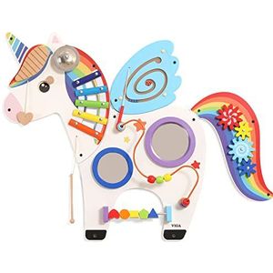 VIGA Toys-Wall Activity Panel Unicorn 44654