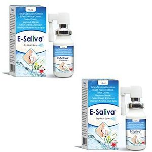 E-SALIVA Mondspray voor droge mond, kunstspeeksel, mondvochtigheid, mondcomfort, 2 stuks