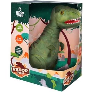 Gipsy Toys - REXOR, T-Rex met functies, 38 cm, pluche dinosaurus, voor kinderen vanaf 3 jaar, 056172