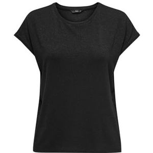 ONLY Onlclaudia S/S Glitter Stripe Top Jrs T-shirt voor dames, zwart.