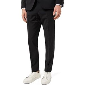 Pierre Cardin Heren smokingbroek model Auguste Modern Fit van pure scheerwol elegant klassiek met boord bouwsysteem zwart, zwart.