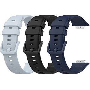 Set van 3 reservebandjes van zachte siliconen voor Huawei Watch Fit 2 Active/Classic/Elegant Edition, Siliconen