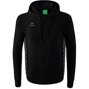 Erima Essential Team Basic Hoodie voor heren, Zwart/leisteen grijs