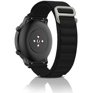 ZoRoll Verstelbare nylon reservearmband voor Amazfit GTR 3 Pro/GTR 3/GTR 2e/GTR 2 voor Amazfit GTR 47 mm/GTR 2 eSIM/Xiaomi Watch S1 Active/Xiaomi Mi Watch/Garmin Venu 2 zwart