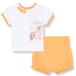 Chicco Completo Chicco Composto Da T-shirt E Pantaloni Corti casual broek voor babymeisjes (1 stuk), Lichtoranje