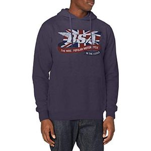 BSA Heren sweatshirt vlag logo hoodie, Benzine Blauw