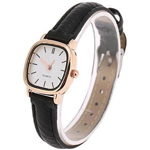 Horloges voor Vrouwen Vierkante Wijzerplaat Quartz Analoog Polshorloge Lederen Band Horloge, carneool