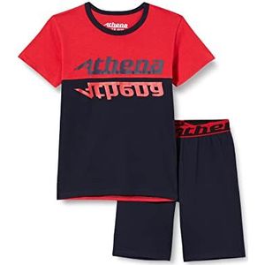 Athena - Pyjamaset voor jongens - Spirit 7O32 - rood en marineblauw, marineblauw/rood