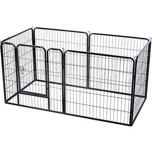 BUNNY BUSINESS Heavy Duty 6 Panel Puppy Play Pen/Konijn Behuizing, Klein, Gunmetal Grijs