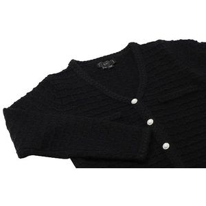 faina Cardigan tricoté pour femme avec col en V creux Noir Taille XS/S, Noir, XS
