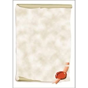 SIGEL Dp521 Briefpapier, 21 x 29,7 cm, 185 g/m², perkament, grijs en rood, 12 vellen