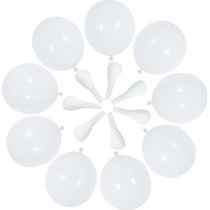 BEISHIDA 100 Pack 10 Inch Dikker Licht Witte Ballonnen, Grote Macaron Witte Latex Helium Ballonnen Voor Verjaardag Bruiloft Receptie Bruids Douche Feestdecoratie Benodigdheden