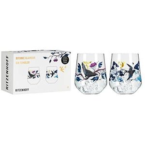 RITZENHOFF 3801002 Botanic Glamour nr. 1 set van 2 gin glazen met papieren universum, 700 ml, gemaakt in Duitsland