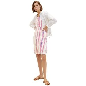 TOM TAILOR Dames 1035234 Jurk, 31722 - Pink Tie Dye Stripe