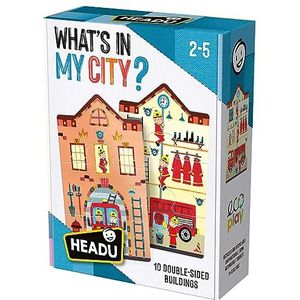 Headu What'S In My City Gira en ontdek wat er binnen is, Mu55591 educatief spel voor kinderen, 2-5 jaar, gemaakt in Italië