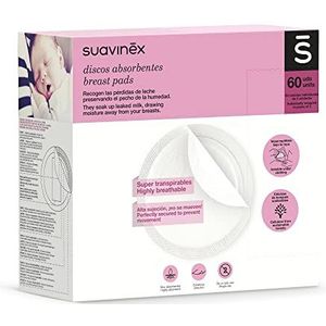 Suavinex, Wegwerp borstvoedingspads, extra dun en zeer absorberend, 60 stuks in afzonderlijke zakjes van 2 stuks