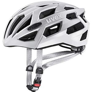 Uvex Unisex fietshelm Race 7 zilver mat wit 51-55cm