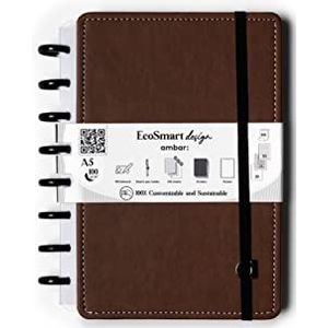 Ambar EcoSmart notitieboek, A5, PU, 100 vellen, 100 g, bruin