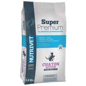 NUTRIVET - Super Premium - kittens - droogvoer zonder tarwe - kittens - rijk aan dierlijke eiwitten - 3,5 kg