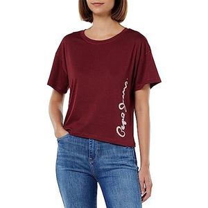 Pepe Jeans Beth T-shirt voor dames, Rood (Bordeaux)