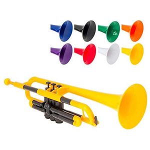 pTrumpet Trompet van kunststof met 3C en 5C mondstuk en draagtas - Bb Student - geel